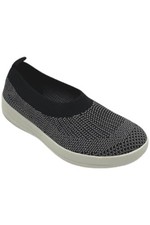 FitFlop UBERKNIT Slip On Ballet Flat Charcoal/Black