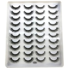20Pairs False Eyelashes Mink Natural Extension Black Makeup 3DBlack Soft Lashes