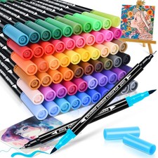 60 Colors Dual Markers Brush Pens, Art Markers Colored Pens for Adult Colorin...