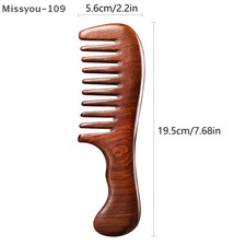 Natural Sandalwood Hair Combs Anti-Static Wooden Comb Massager Long Wide Tooth D