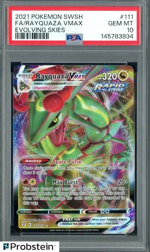 2021 Pokemon SWSH Evolving Skies #111 FA/Rayquaza VMAX PSA 10 GEM MINT