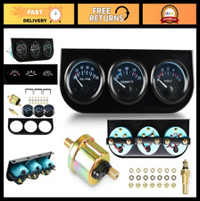 3-in-1 Car Dashboard Gauge Kit - 52mm Voltage Water Temp Oil Pressure Meters