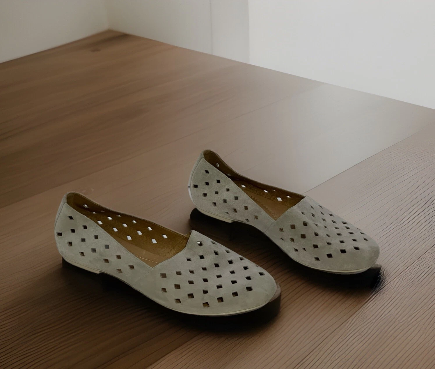 Scarpe da ballo Clarks ballerine donna taglia 10 grigie scamosciate design ritagliato comode