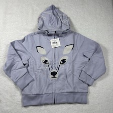 Tea Collection Hoodie Girls Size 2 Full Zip Sweatshirt Lilac Mist Dear Face NEW
