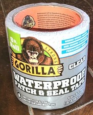 Gorilla Waterproof Patch  Seal Tape Roll CLEAR 4 in. x 8 ft Roll  113104