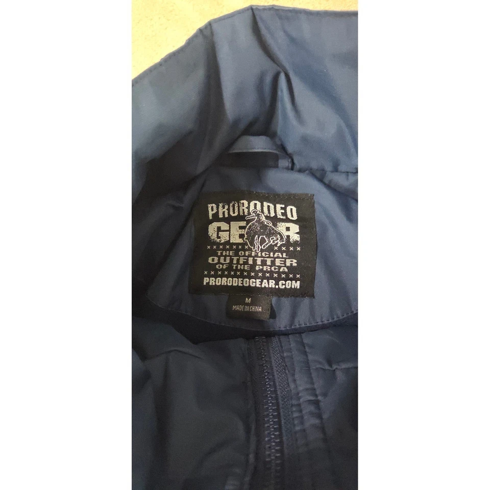 Chaqueta polar Wrangler PRCA NFR Pro Rodeo Gear Las Vegas para hombre M azul cremallera completa usada en excelente estado Foto 4 de 4