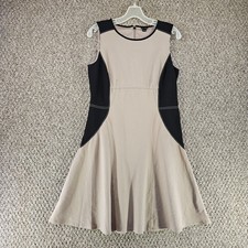 Ann Taylor Dress Womens Sz 8 Sleeveless Fit and Flare Round Neck Zip