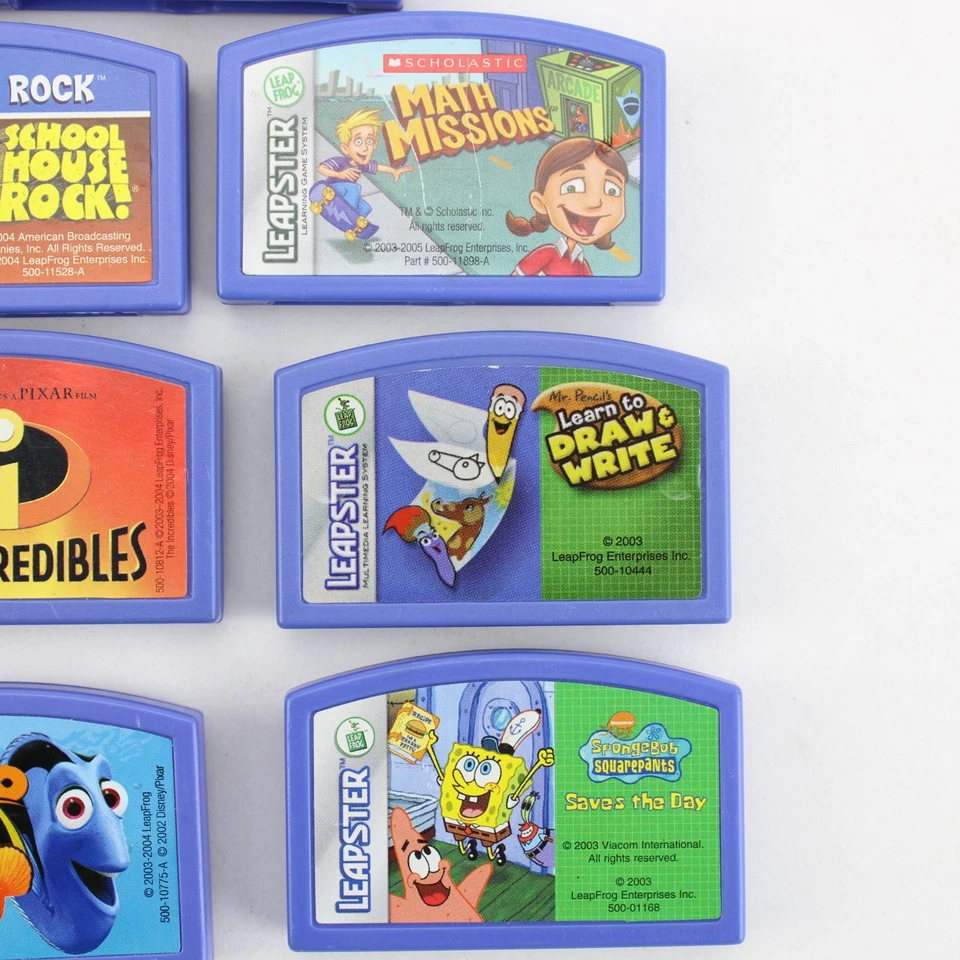 LeapFrog Leapster Learning Game Cartridges Lot of 11 Spongebob Nemo Nora Draw - Image 3 of 4