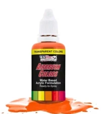 US Art Supply 1-Ounce Transparent Orange Airbrush Paint