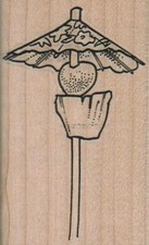 Drink Umbrella 1 3/4 x 2 3/4" Rubber Stamp, Object Stamp, Drink Stamp