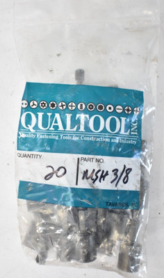 Lot of 20 Qualtool Magnetic Short Power Nut Setters 1/4'' Drive MSH3/8 Tools
