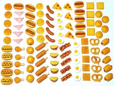 Barbi Dollhouse Miniature Mini Food Breakfast Dinner Tiny BBQ Mixed Lot     20pc