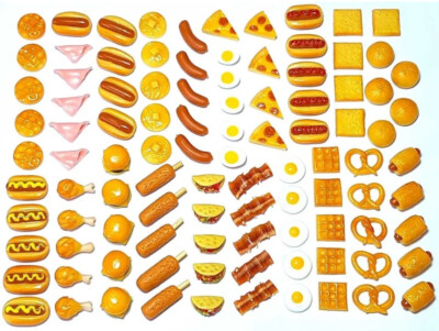 Barbi Dollhouse Miniature Mini Food Breakfast Dinner Tiny BBQ Mixed Lot   20pc