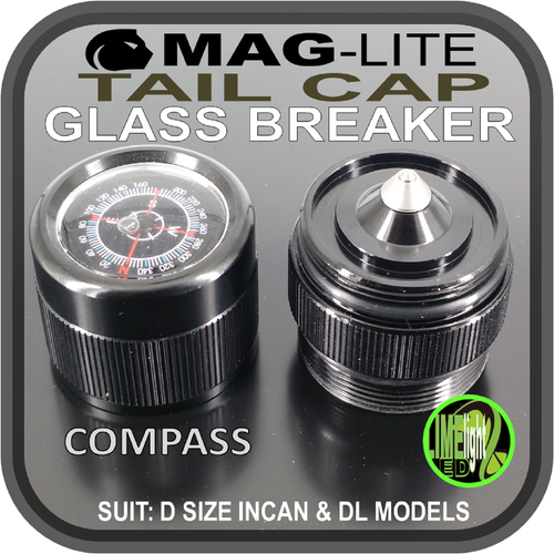 MAGLITE MODIFICATION UPGRADE D TAIL COMPASS WITH GLASS BREAKER D/DL MODELS AU - Picture 5 of 11