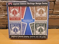 Bicycle Heritage Design Set of 4 Decks Playing Cards NO Theory11
