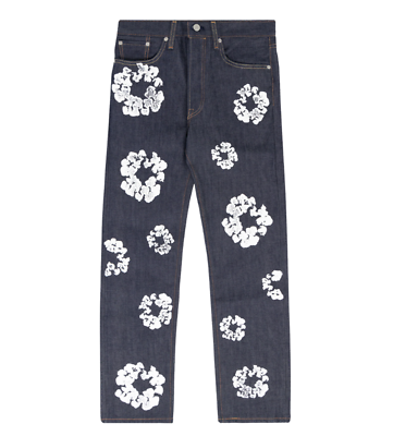 DENIM TEARS X LEVI'S COTTON WREATH RAW SELVED DENIM JEANS SIZE