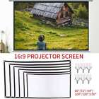 Foldable Projector Screen 16:9 Hd Home Cinema Theater 3D Movie 60"-150" Outdoor