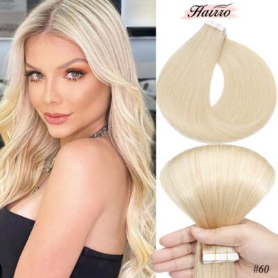 Elegant Blonde Tape Weft Hair Extensions Amazon.com : Fshine Tape In Hair Extensions Human Hair, 24  main image 3