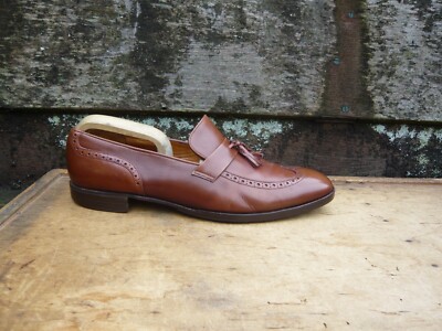 TRICKER'S TASSEL LOAFERS SHOES VINTAGE BROWN TAN LEATHER UK7.5