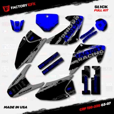 Gray & Blue Slick Camo Racing Graphics Kit fits Honda CRF150 03-07 CRF 150 Decal