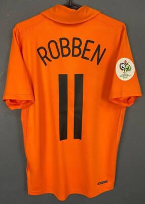 当時物 レアROBBEN 11 KNVB オレンジ ゲームシャツ　L相当 MEN ROBBEN #11 HOLLAND 2006/2008 NETHERLANDS SOCCER FOOTBALL SHIRT