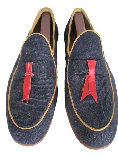 Esquivel Mens Blue Bow Loafers 10.5 USA