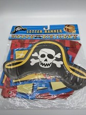 Pirate Theme Happy Birthday Banner 7ft. X 7 Kid Party
