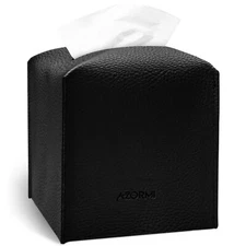 Square Leather Tissue Box Cover Decorative Napkin Holder for Car Bathroom