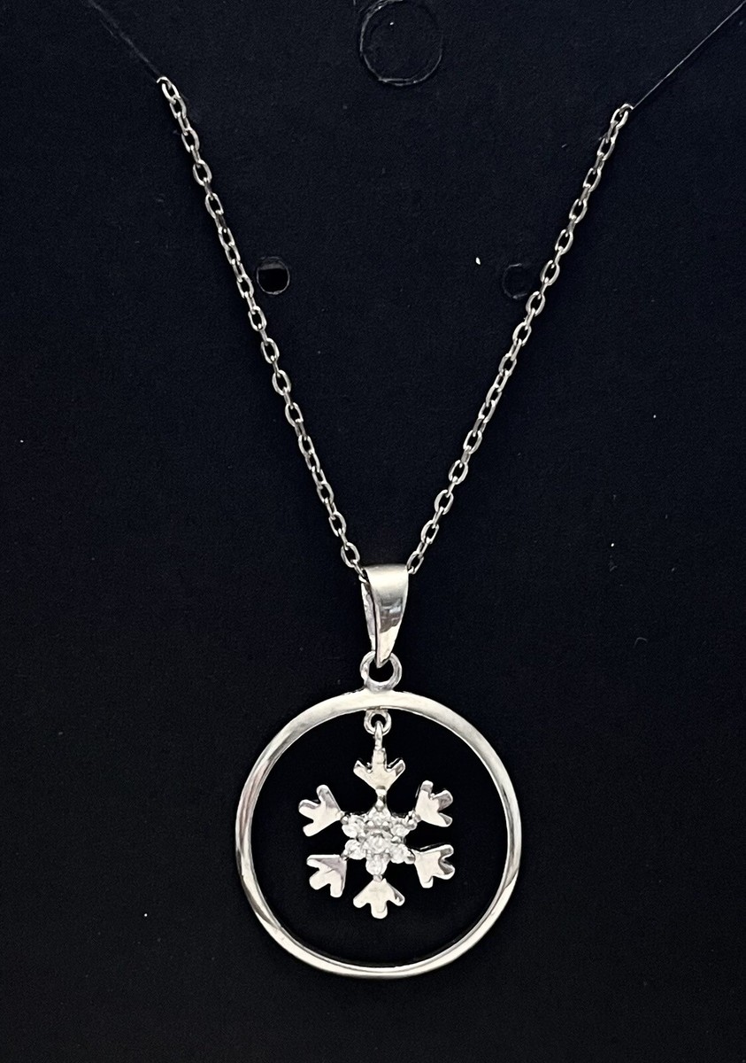 3.40g Signed JT Sterling Silver 925 Cubic Zirconia Snowflake