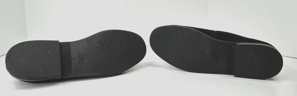Mocasín elástico Eileen Fisher Demi para mujer 8 negro tejido minimalista oficina Foto 4 de 4