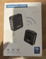 Wireless Lavalier Microphone 10-Hr Recording 2 Transmitters  1 Receiver NEW