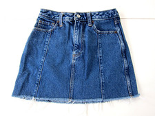 Abercrombie  Fitch Cotton Zoe Natural Rise Vintage A-Line Denim Jean Skirt 25/0