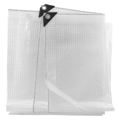 DIAH Clear Tarpaulin 100gsm 3m x 3m Waterproof Strong Cover Thick Ground Sheet