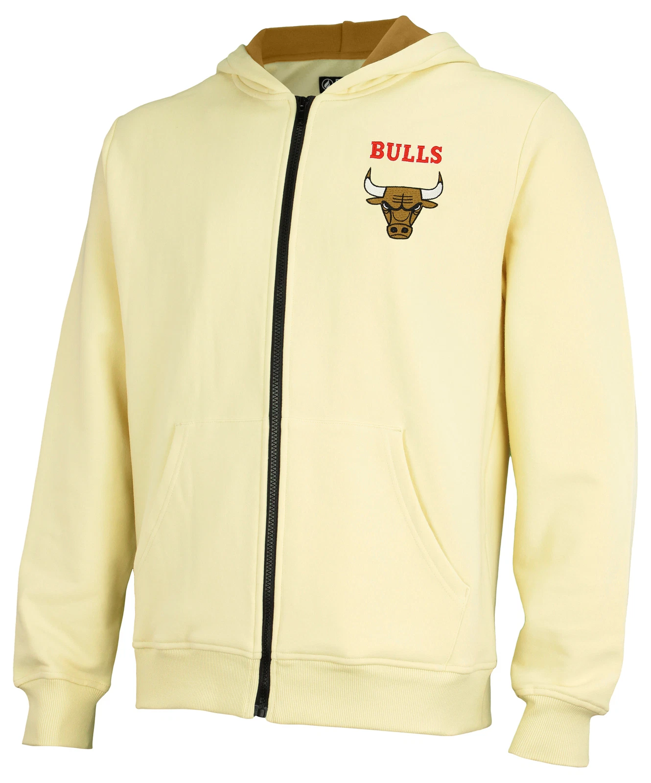 OFF WHITE FISLL NBA Felpa con cappuccio uomo Chicago Bulls pile con cerniera crema