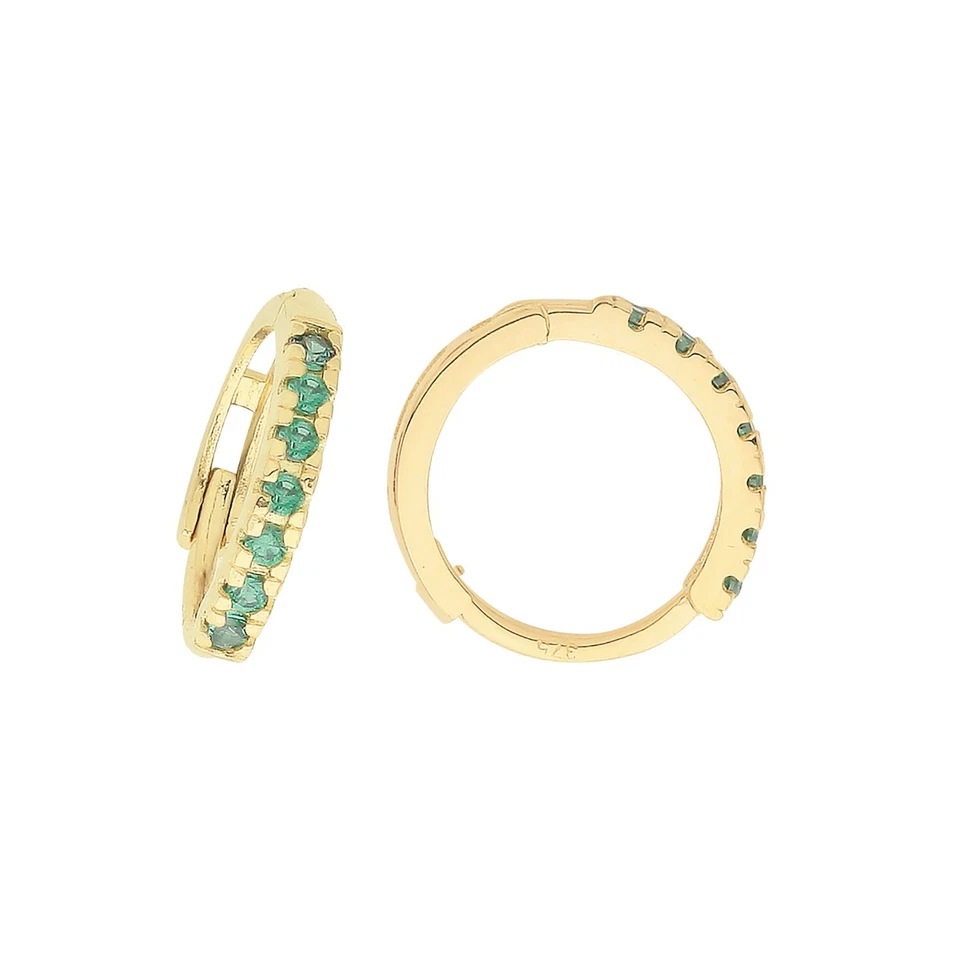 9ct Yellow Gold Ruby Hoop Earrings British Made 375 Hallmark Brand New Boxed - Image 3 of 3