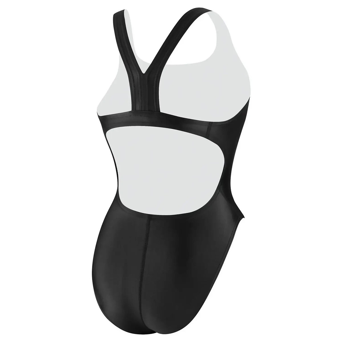Speedo L92618 Girls Black Keyhole Racer One-Piece Swimsuit Size 8