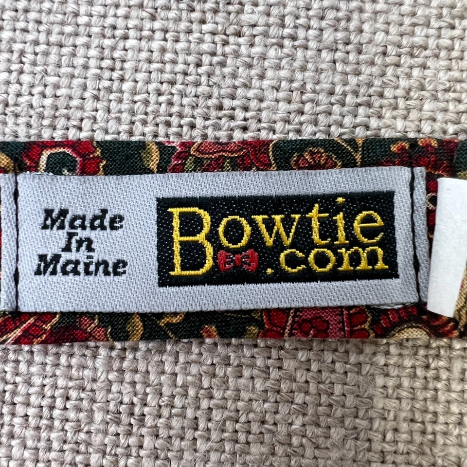 Pajarita Maine Hombres Algodón Floral Cachemira Ajustable Hecha en EE. UU. Trabajo Fiesta Core Ex Foto 4 de 4