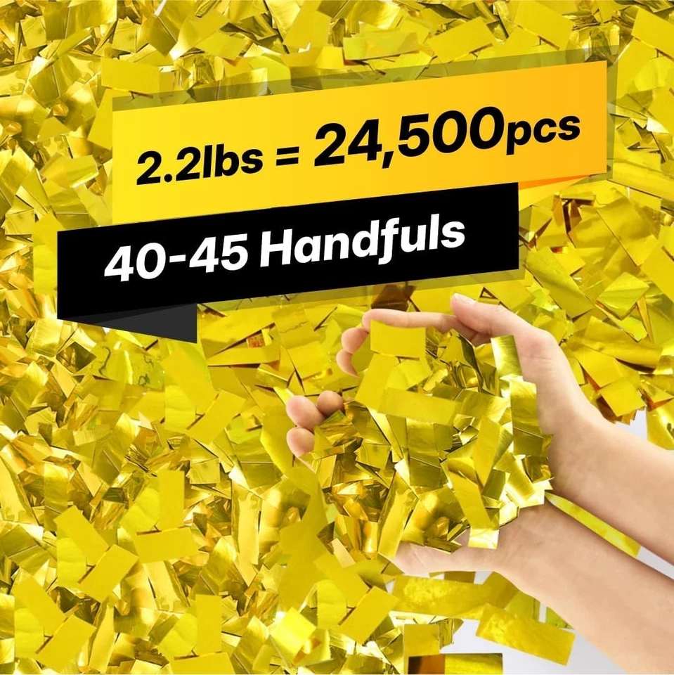 Papel confete dourado biodegradável - 2,2 lb a granel para celebrações ecológicas - Imagem 4 de 4