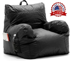 Sillón puf para dormitorio con portavasos y bolsillo,mezcla de poliéster y nailo