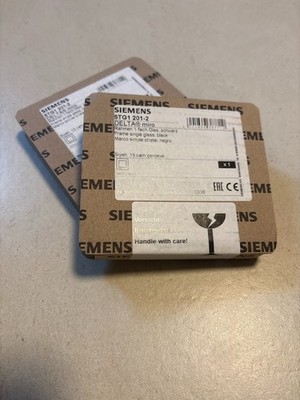 2x Siemens DELTA miro Glasrahmen schwarz 1-fach 5TG1201-2   Neu & OVP
