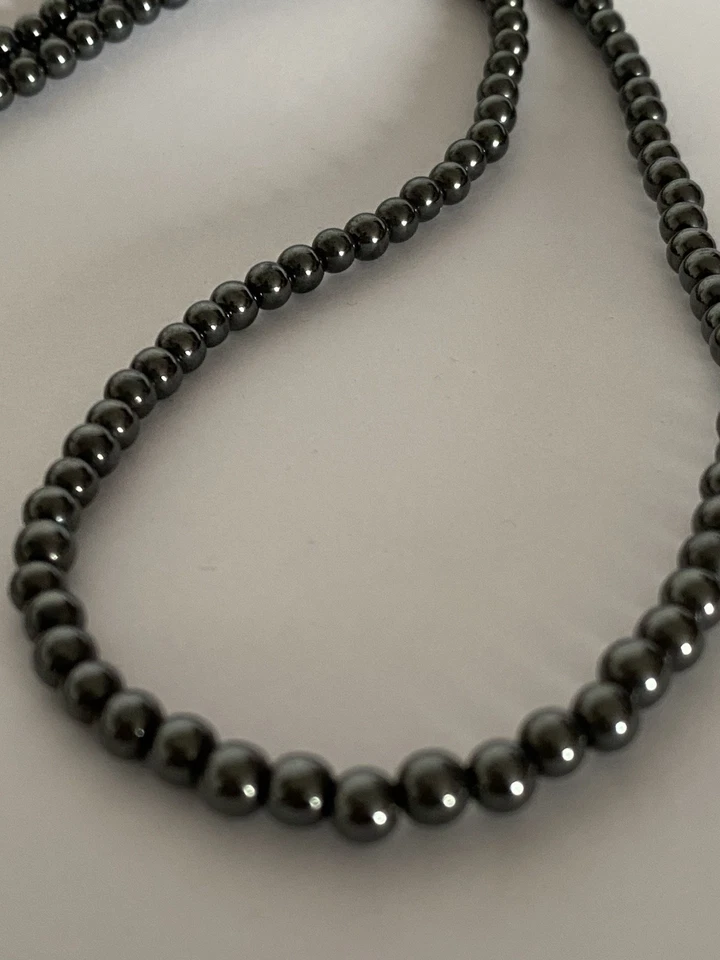 Schmuck Hämatit Halskette EDEL UNGETRAGEN