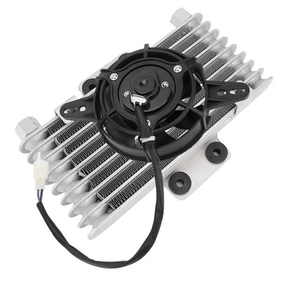 Upgrade Aluminum Motorcycle Engine Oil Cooling Fan Water Cooler Radiator - Image 1 of 4