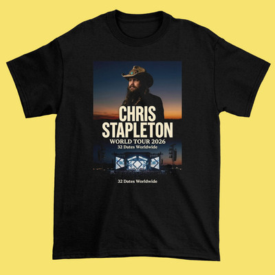 Chris Stapleton World Tour 2026 Black Cotton Shirt All size BS810
