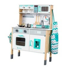 Wooden Play Kitchen Set for Toddlers, Chef Pretend Kitchen Playset for Kids