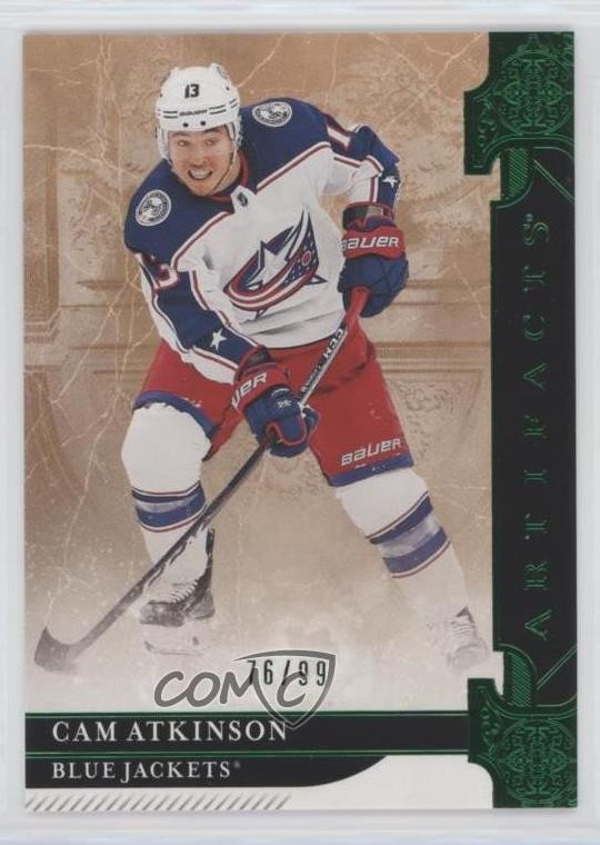 2019-20 Upper Deck Artifacts Stars Emerald 76/99 Cam Atkinson #124 a3q