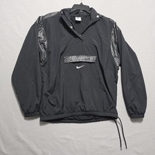 New Nike 1/2 Zip Pullover Hooded Windbreaker Jacket Black Woman  s XS DQ6538-010