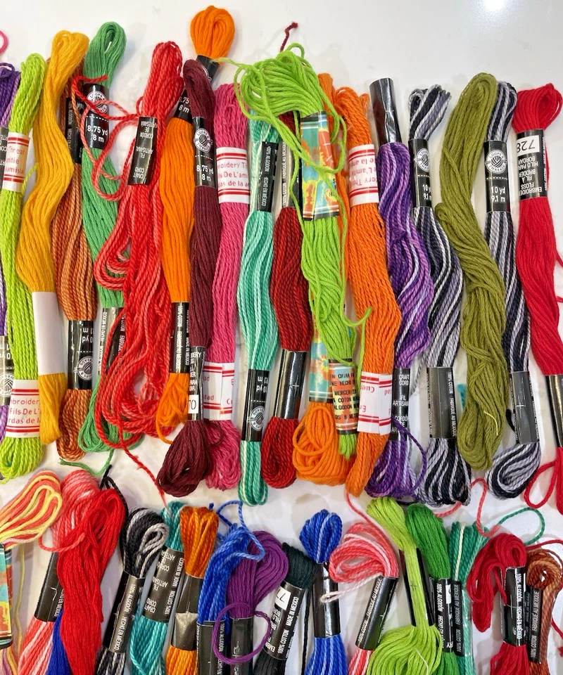 Lot Of 58 Multi Colors Cross Stitch Floss Cotton Thread Embroidery Sewing Skeins - Image 3 of 4