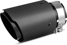 AUTOSAVER88 Carbon Fiber Exhaust Tip 3" Inlet 3.5" Outlet 6.6" Overall Long