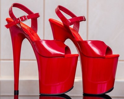 Rote PLEASER FLAMINGO-809 8'' Plateau HighHeel Sandaletten EU37/US7 Party