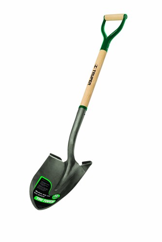 Truper 31185 Round-Point Shovel - 30-Inch Wood Handle, Steel D-Handle and Midsize Steps - Thumbnail 4